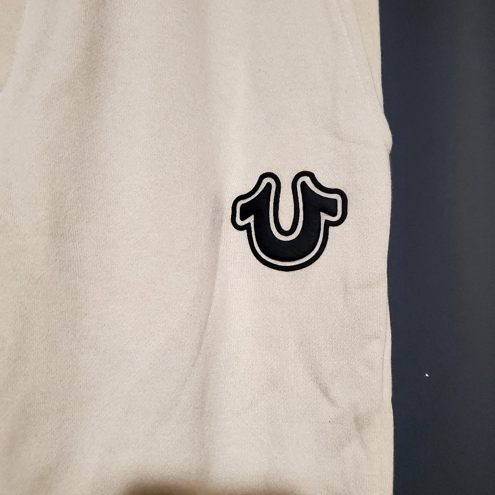 True Religion Cream Joggers Size Large NWT